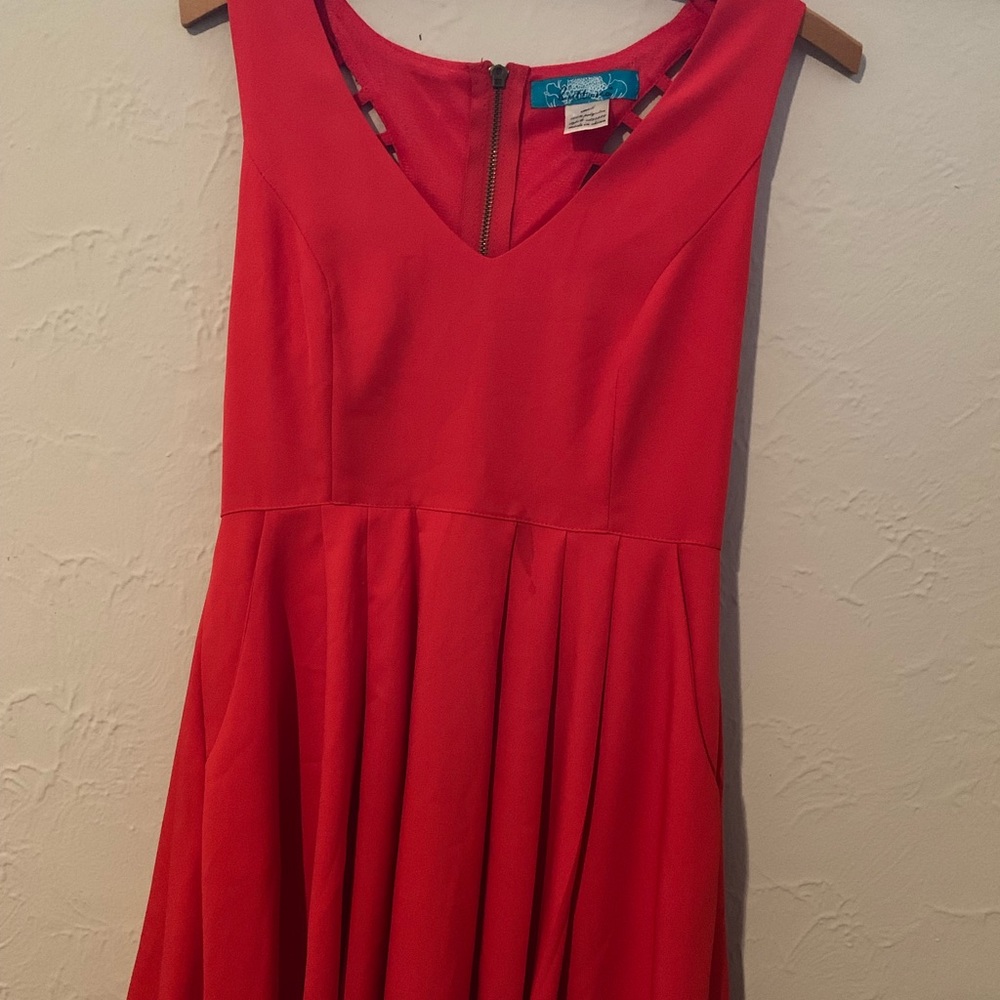 Red Dress, pockets and cutouts